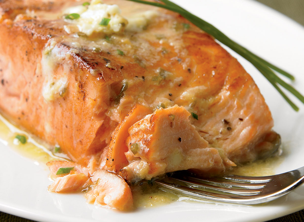 Paleo grilled salmon with ginger-soy butter