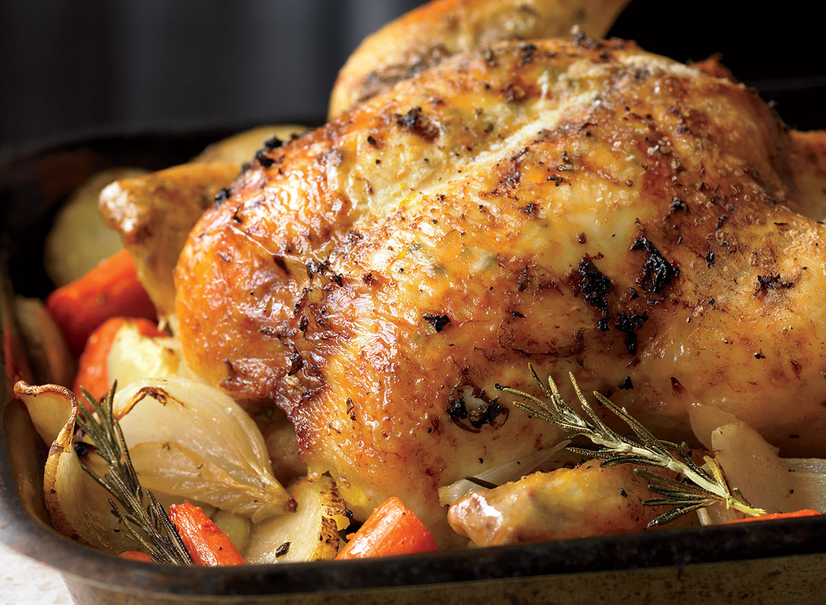 Paleo her roast chicken with root veggies